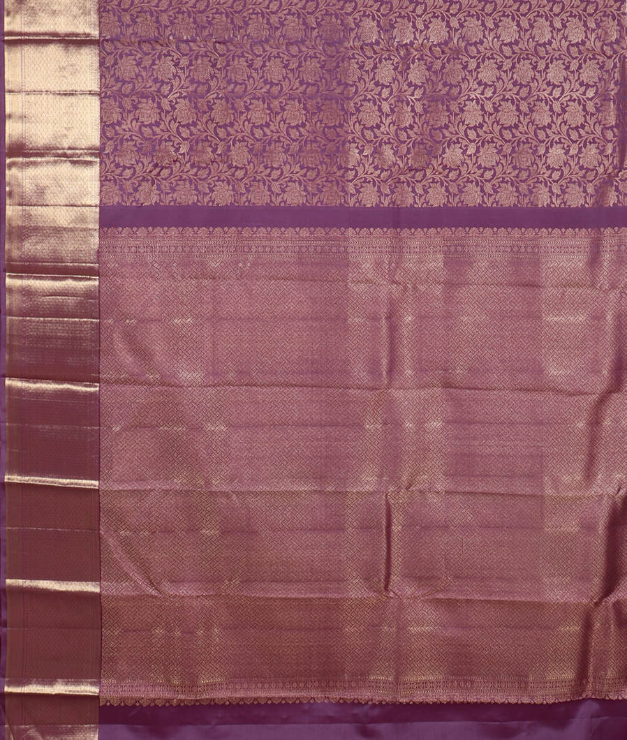 Purple Handwoven Kanjivaram Silk Saree T2841144