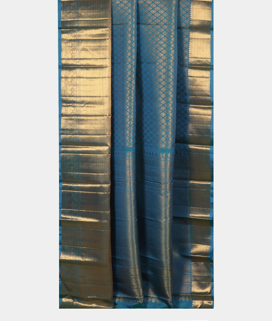 Blue Handwoven Kanjivaram Silk Saree&nbsp;T3124342