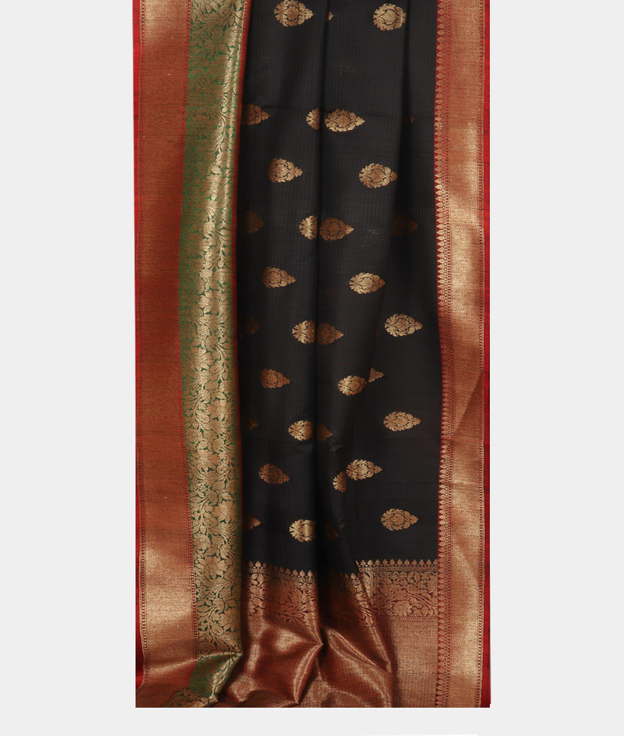 Black Banaras Tussar Saree T3554352