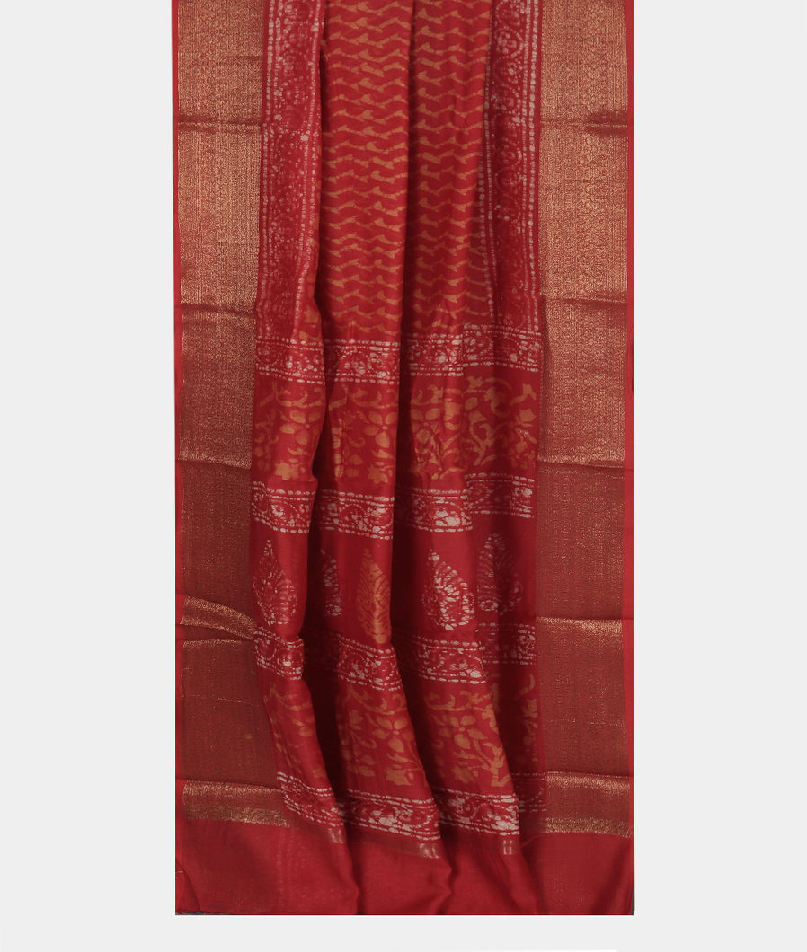 Red Soft Printed Cotton Saree T3710092