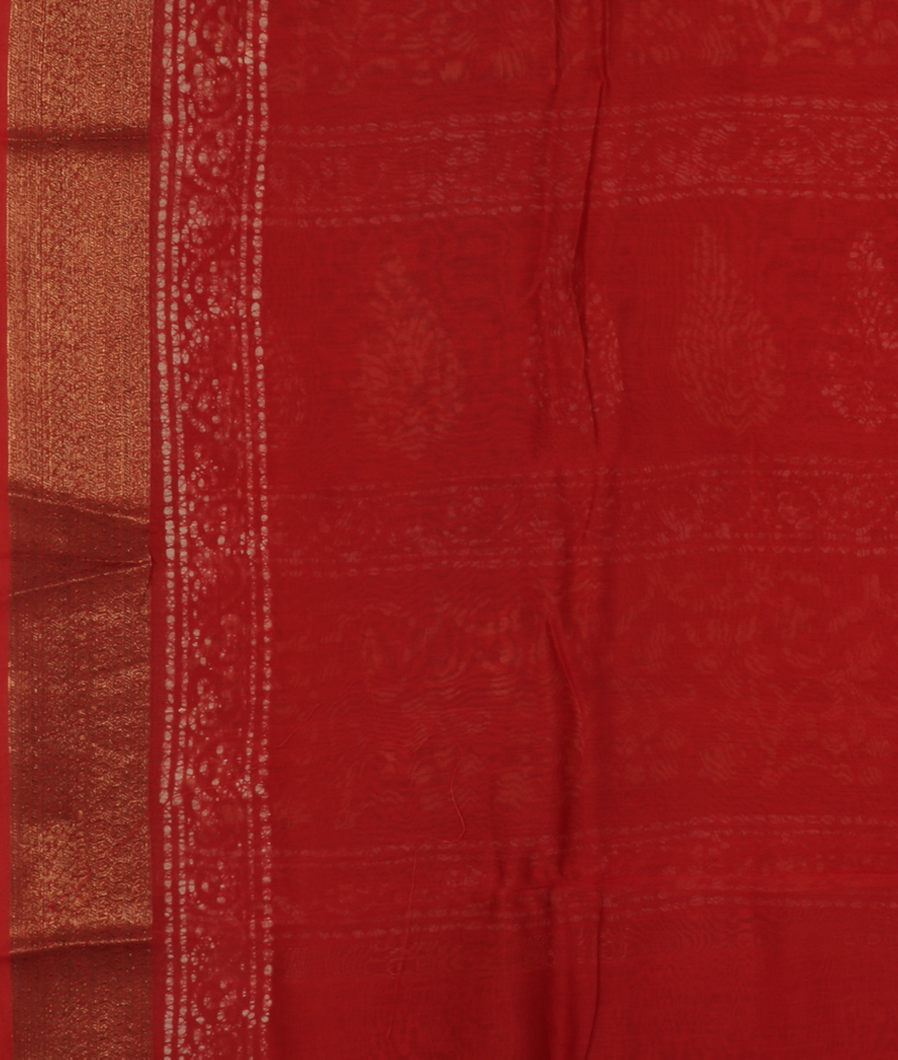 Red Soft Printed Cotton Saree T3710093