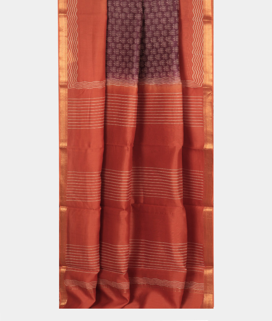 Purple Soft Printed Cotton Saree T3712012