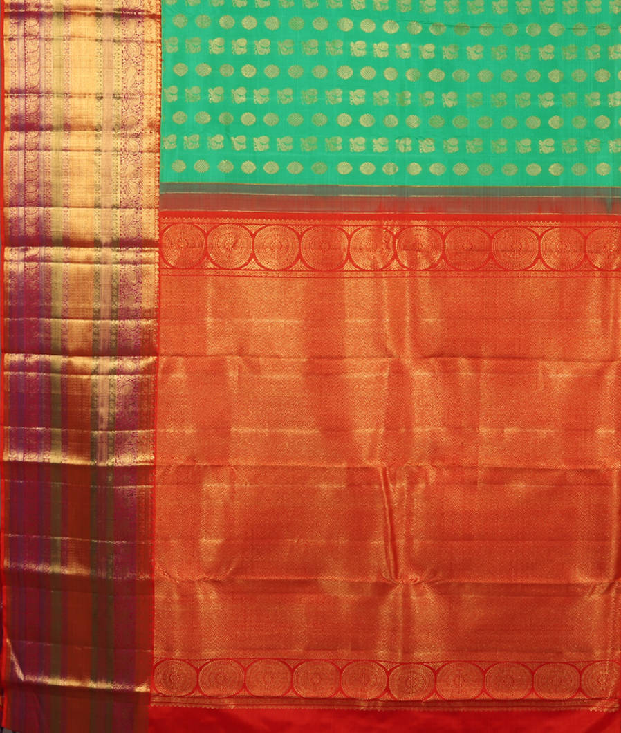 Green Handwoven Kanjivaram Silk Saree T3057334