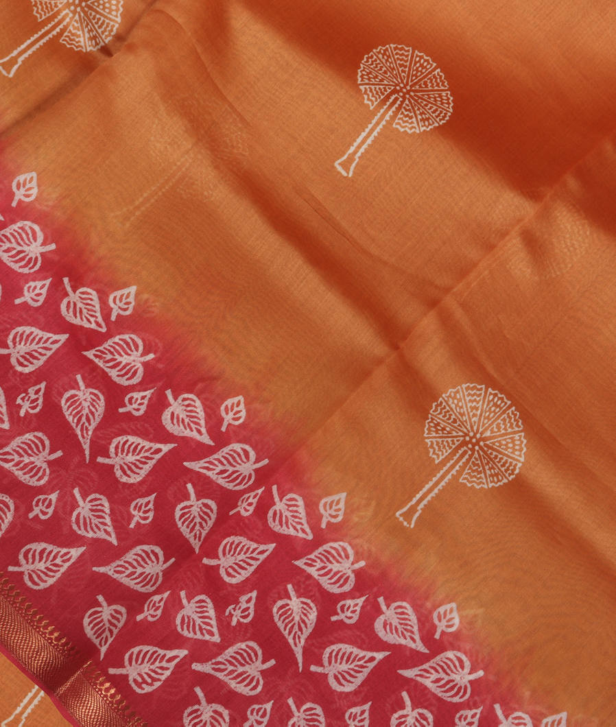 Yellow Soft Printed Cotton Saree T371193-image