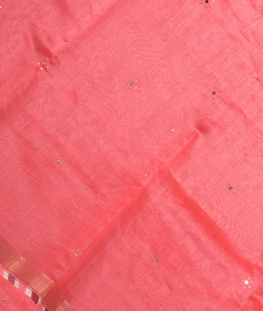 Pink Chanderi Cotton Saree T371093-image
