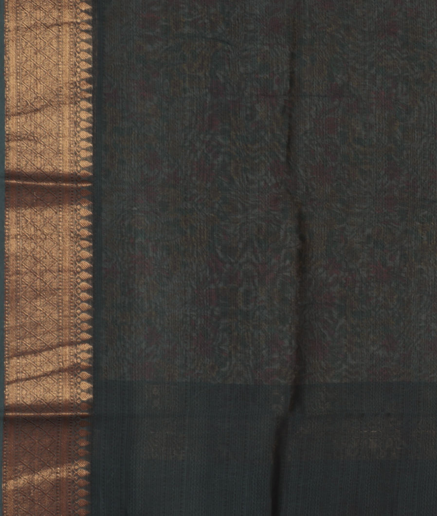 Light Grey Soft Printed Cotton Saree T3709983