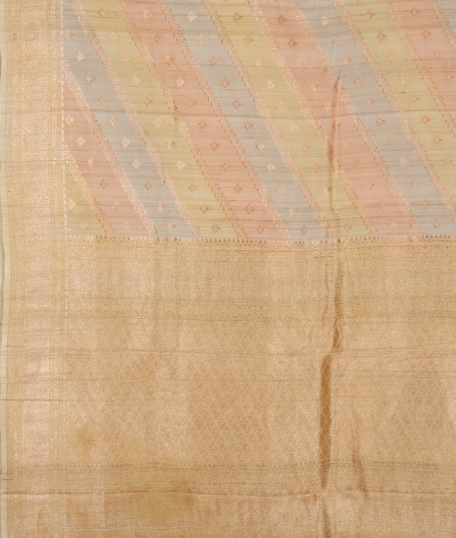 Multicolour Tussar Georgette Saree T3562804