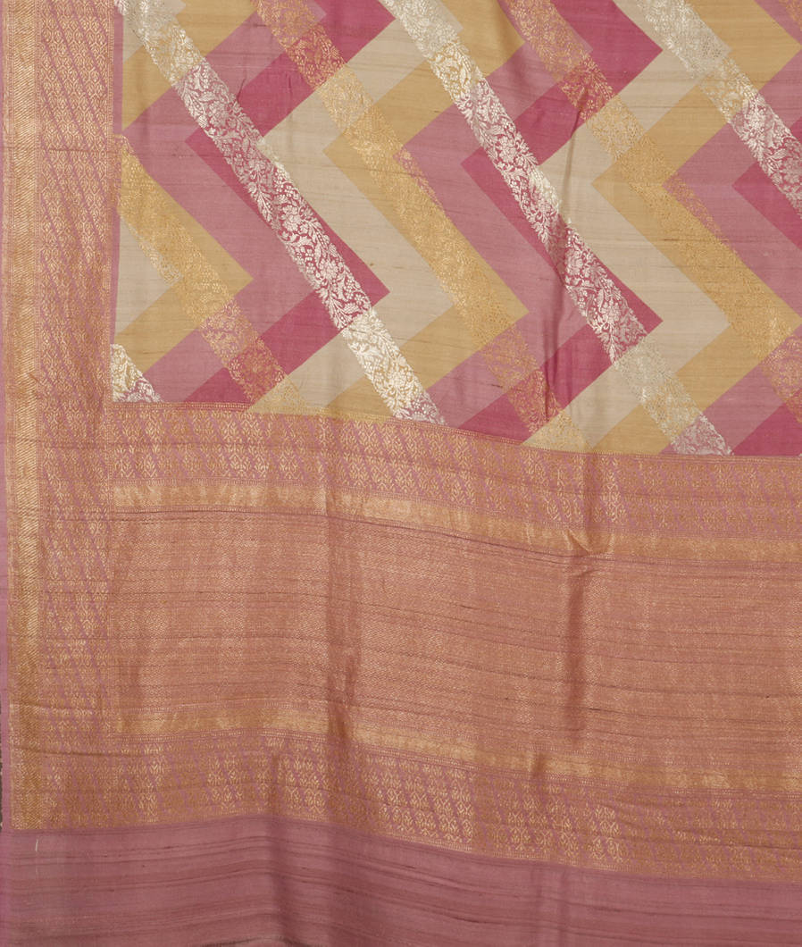 Multicolour Tussar Georgette Saree T3509854