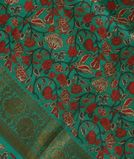 Green Soft Printed Cotton Saree T3709971