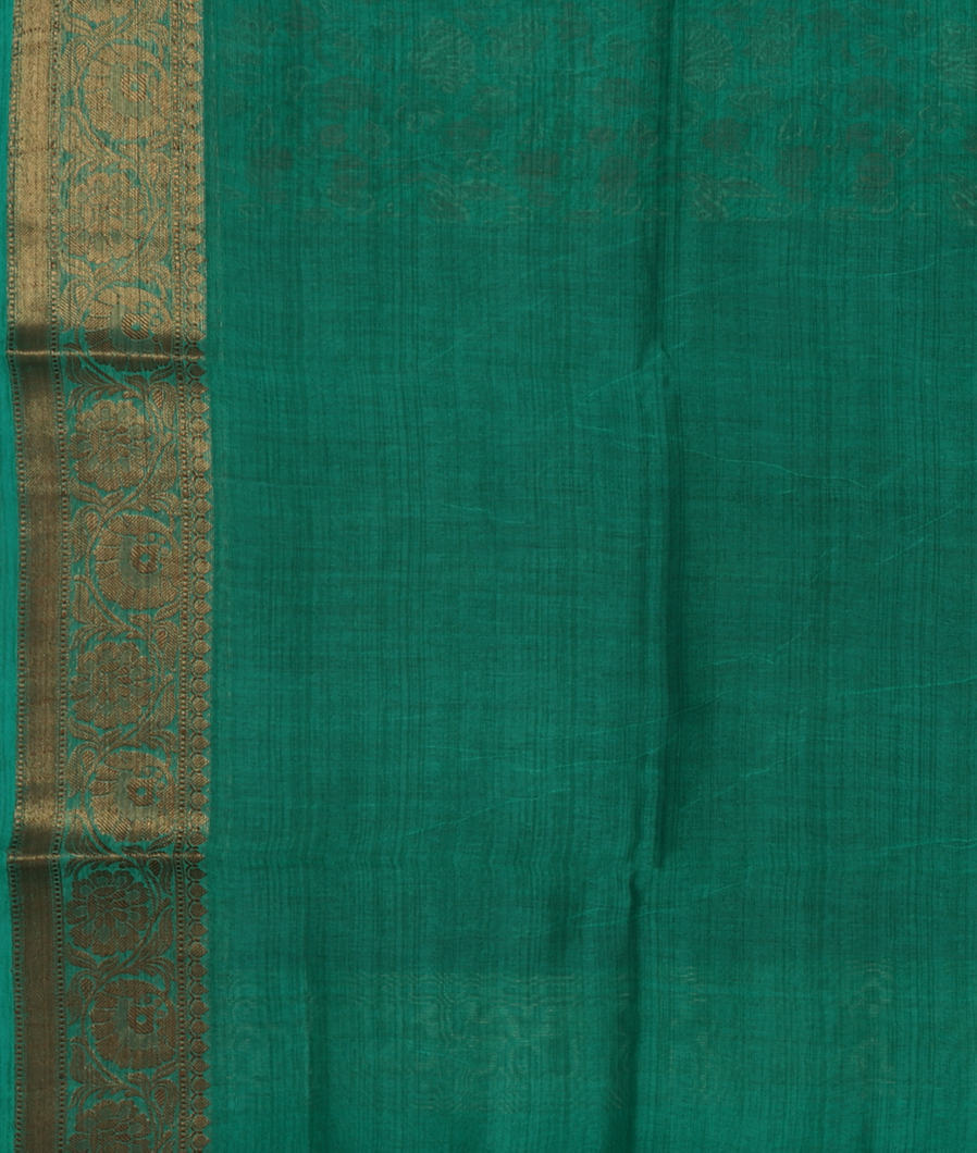 Green Soft Printed Cotton Saree T3709973