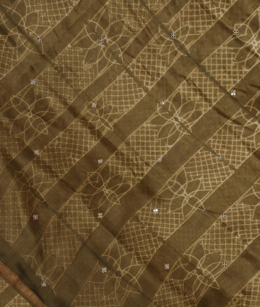 Green Chanderi Cotton Saree T363420-image