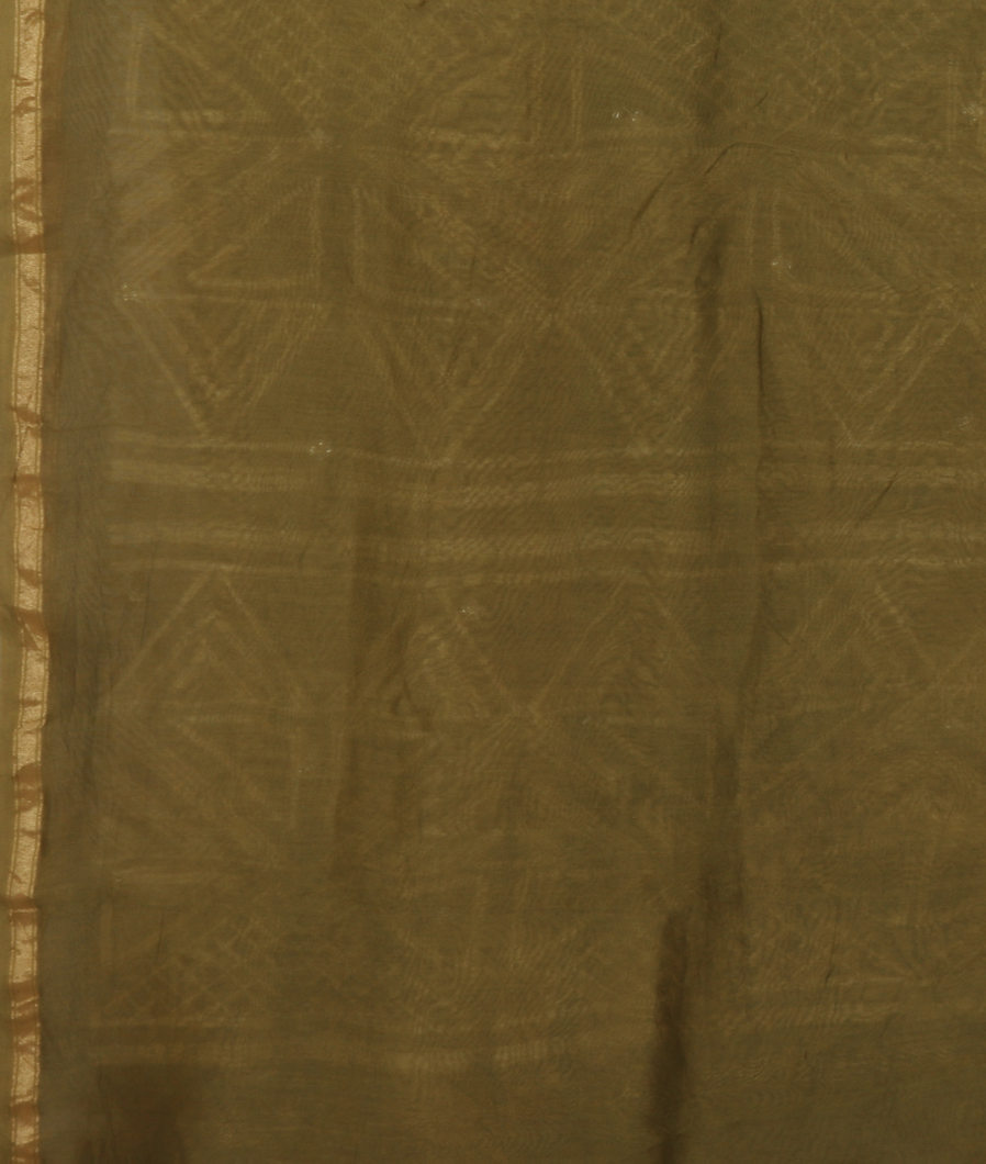 Green Chanderi Cotton Saree T3634203