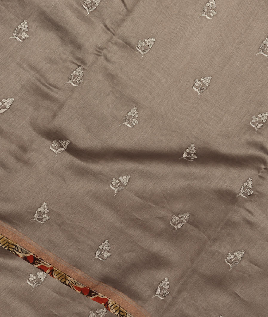 Grey Chanderi Cotton Saree T348437-image