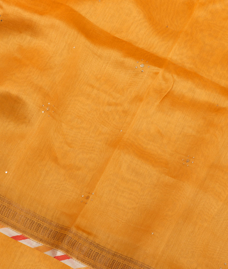 Yellow Chanderi Cotton Saree T371092-image
