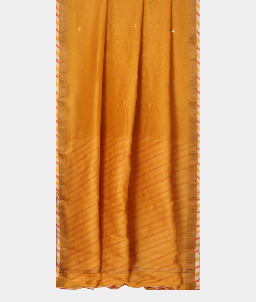 Yellow Chanderi Cotton Saree T3710922