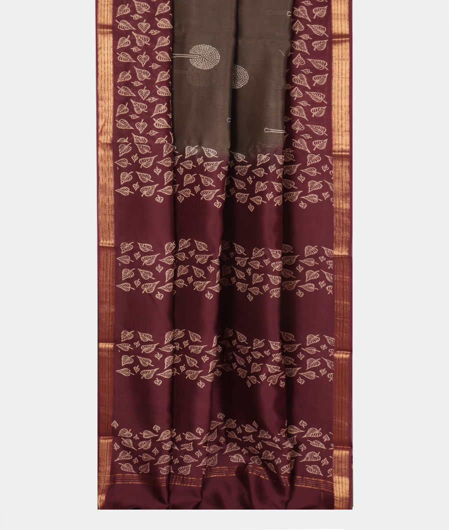 Grey Soft Printed Cotton Saree T3712042