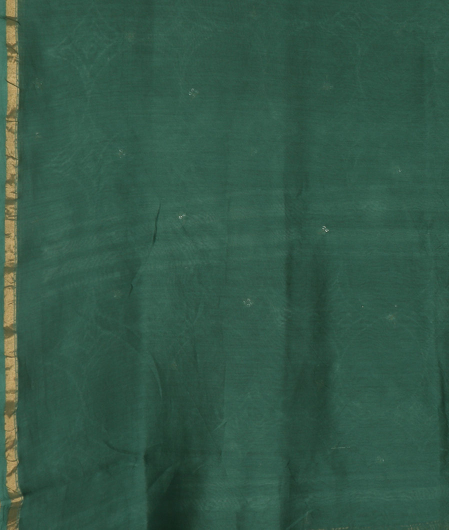 Green Chanderi Cotton Saree T3634193