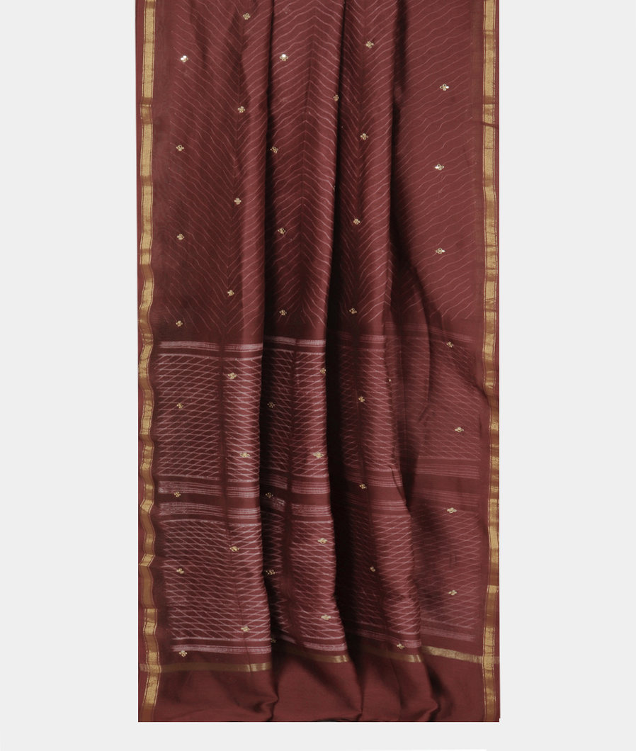 Brown Chanderi Cotton Saree T3634182