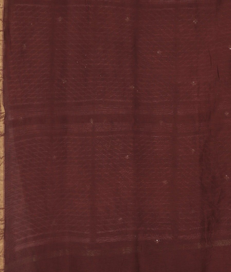 Brown Chanderi Cotton Saree T3634183