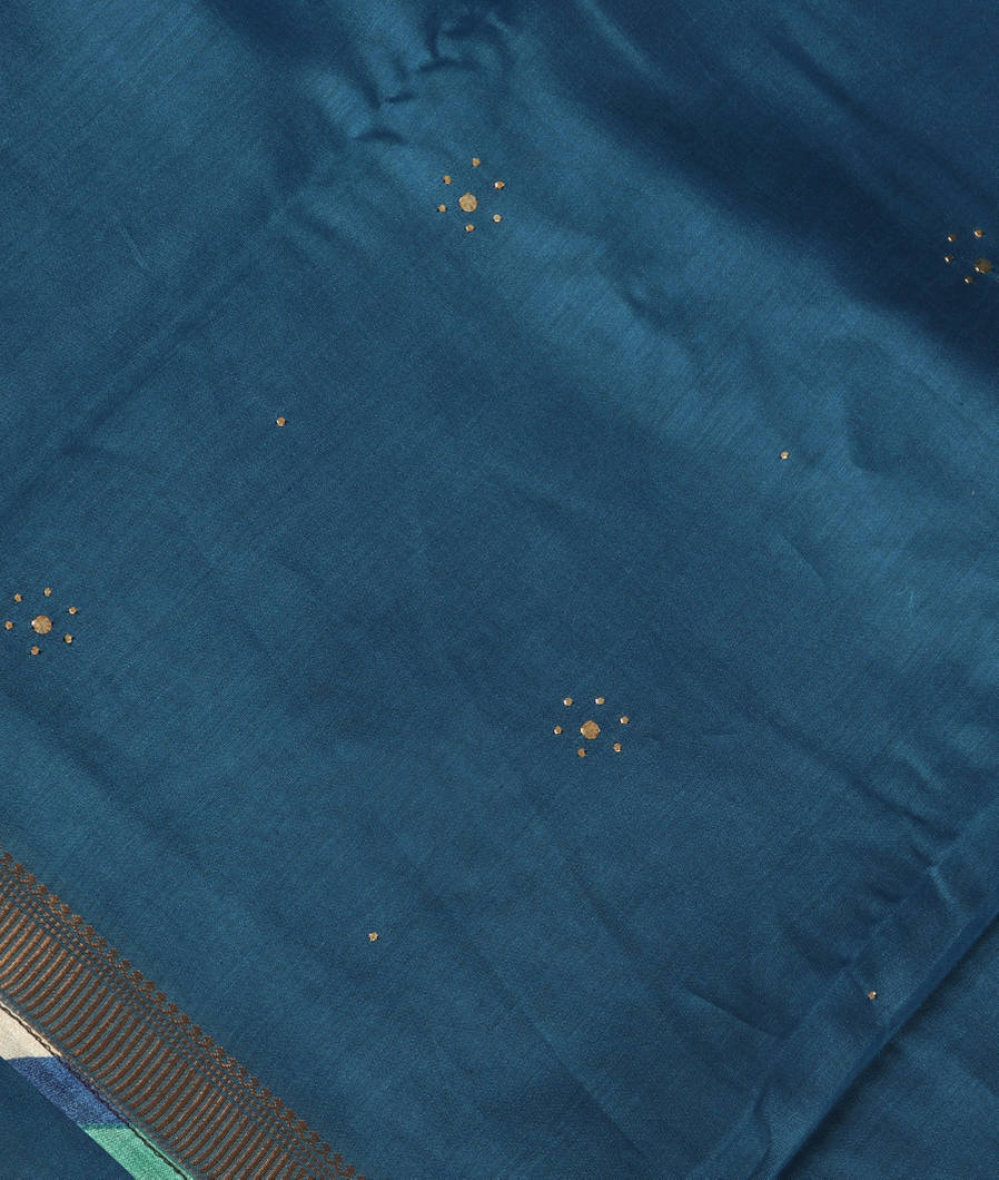 Blue Chanderi Cotton Saree T371096-image