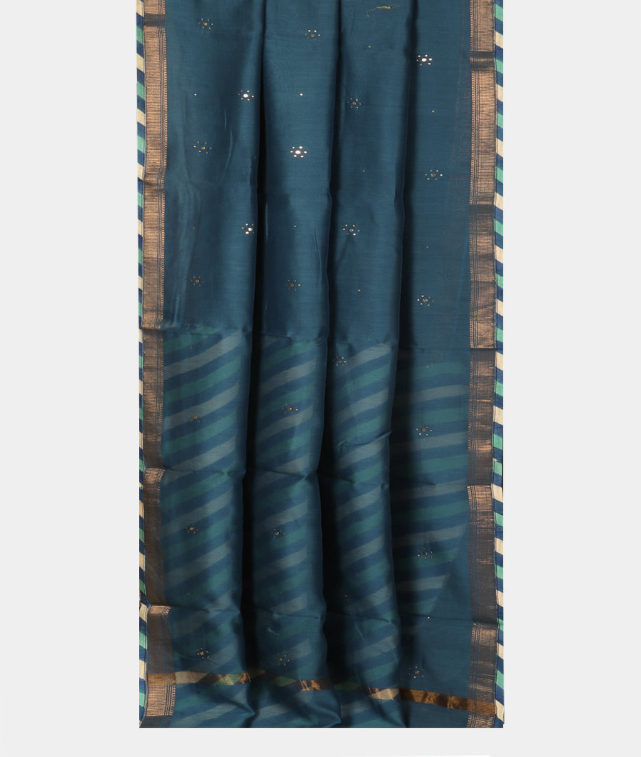 Blue Chanderi Cotton Saree T3710962