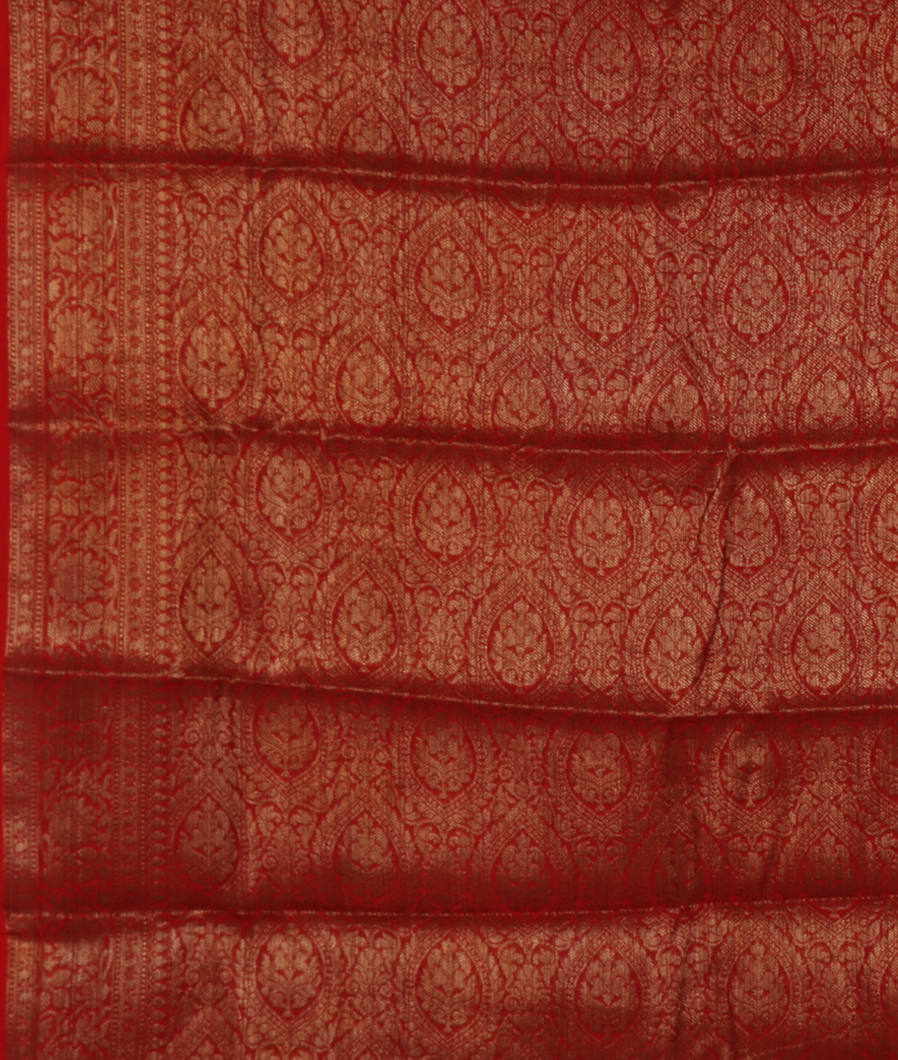 Rust Soft Printed Cotton Saree T3710343