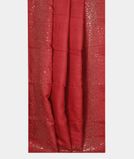 Red Tussar Embroidery Saree T3718492