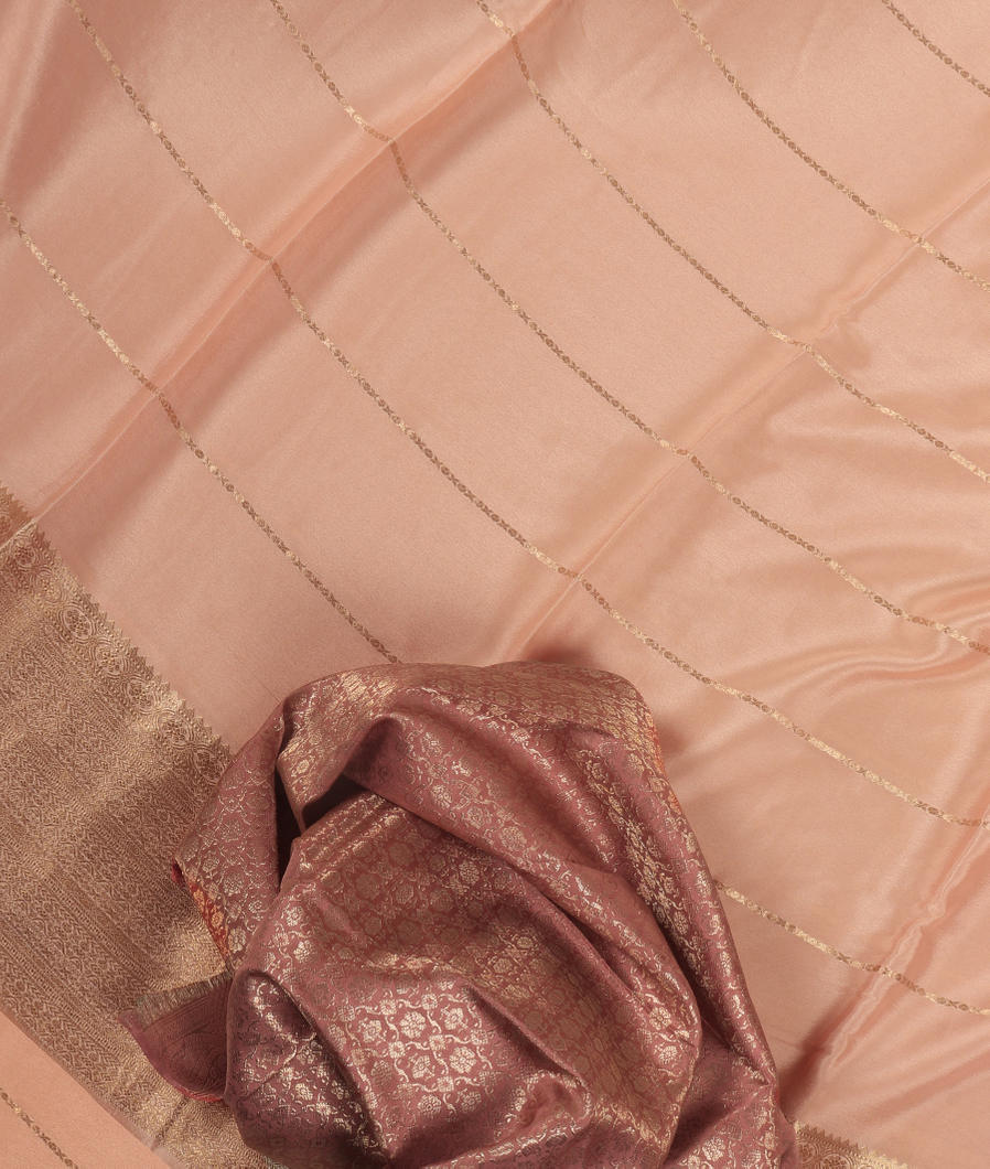 Light Peach Mysore Silk Saree T369358-image