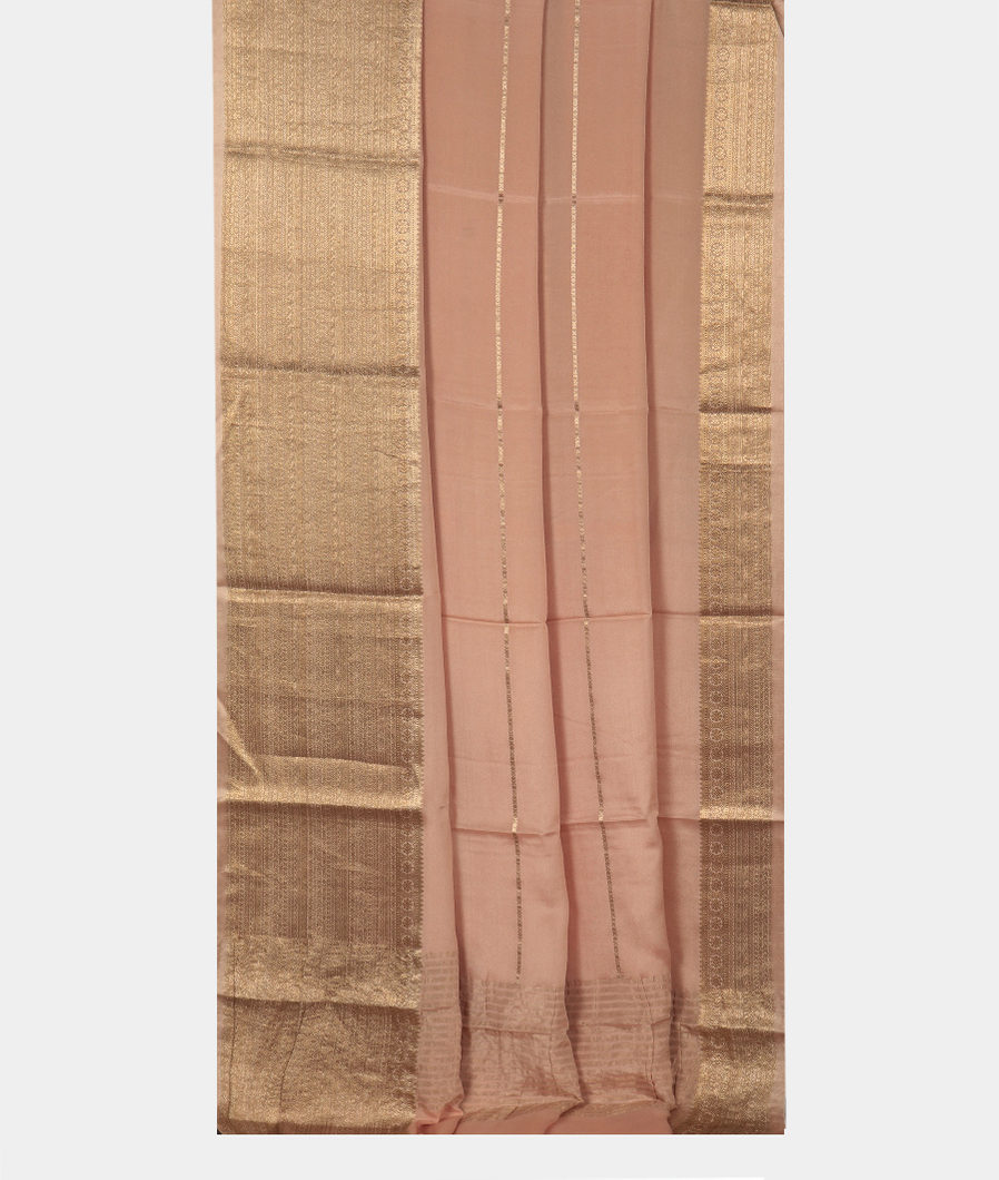 Light Peach Mysore Silk Saree T3693582