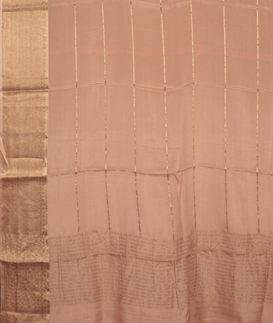 Light Peach Mysore Silk Saree T3693585