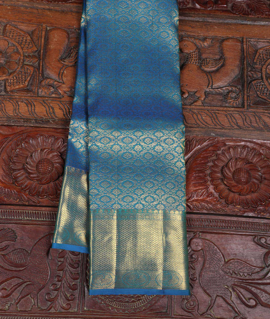 Blue Handwoven Kanjivaram Silk Saree T332425-image