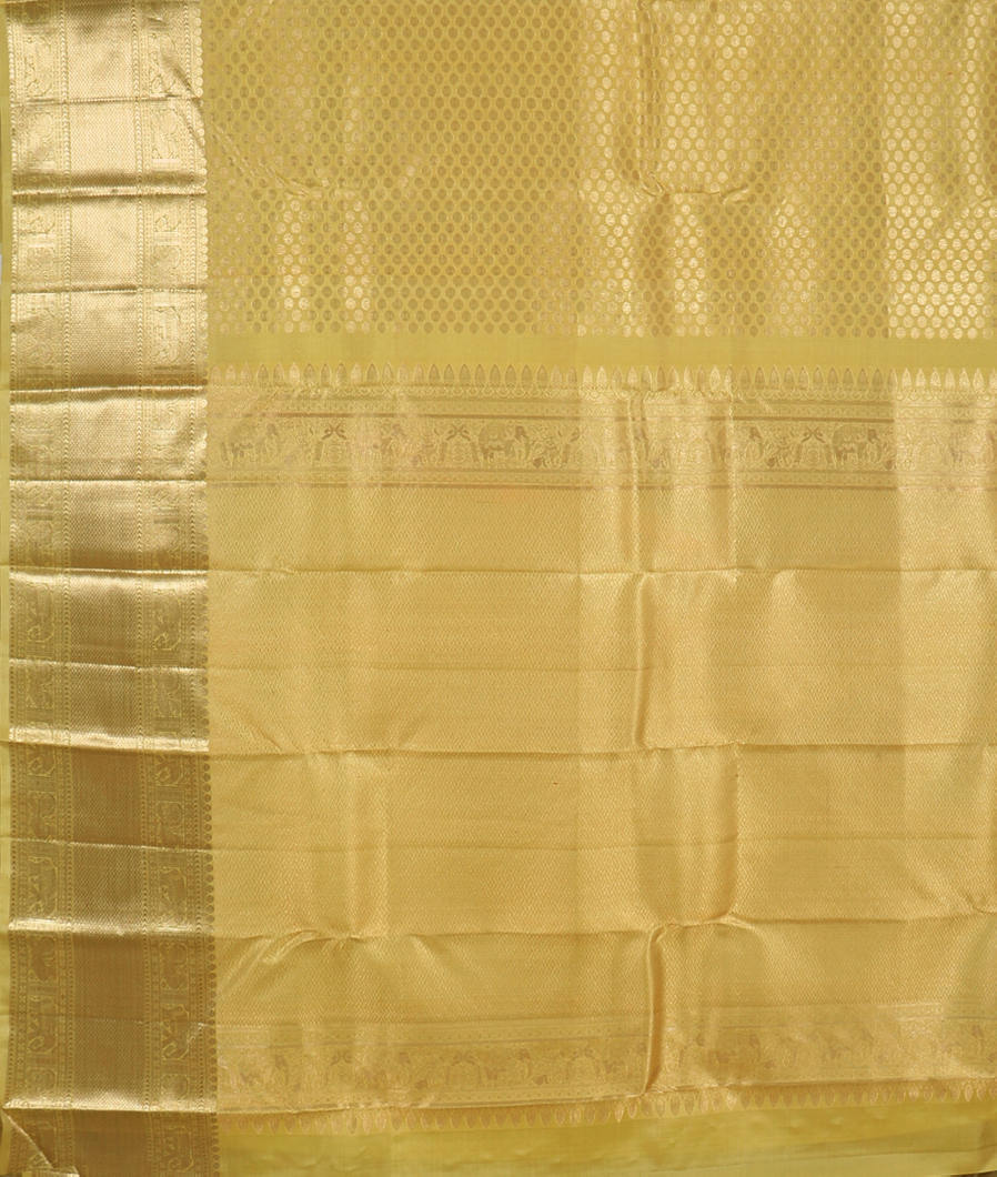 Yellow Handwoven Kanjivaram Silk Saree T2841244