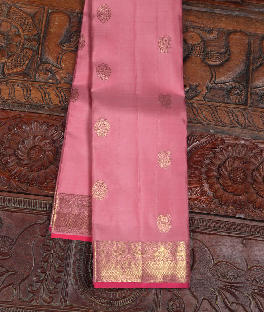 Pink Handwoven Kanjivaram Silk Saree T370239-image