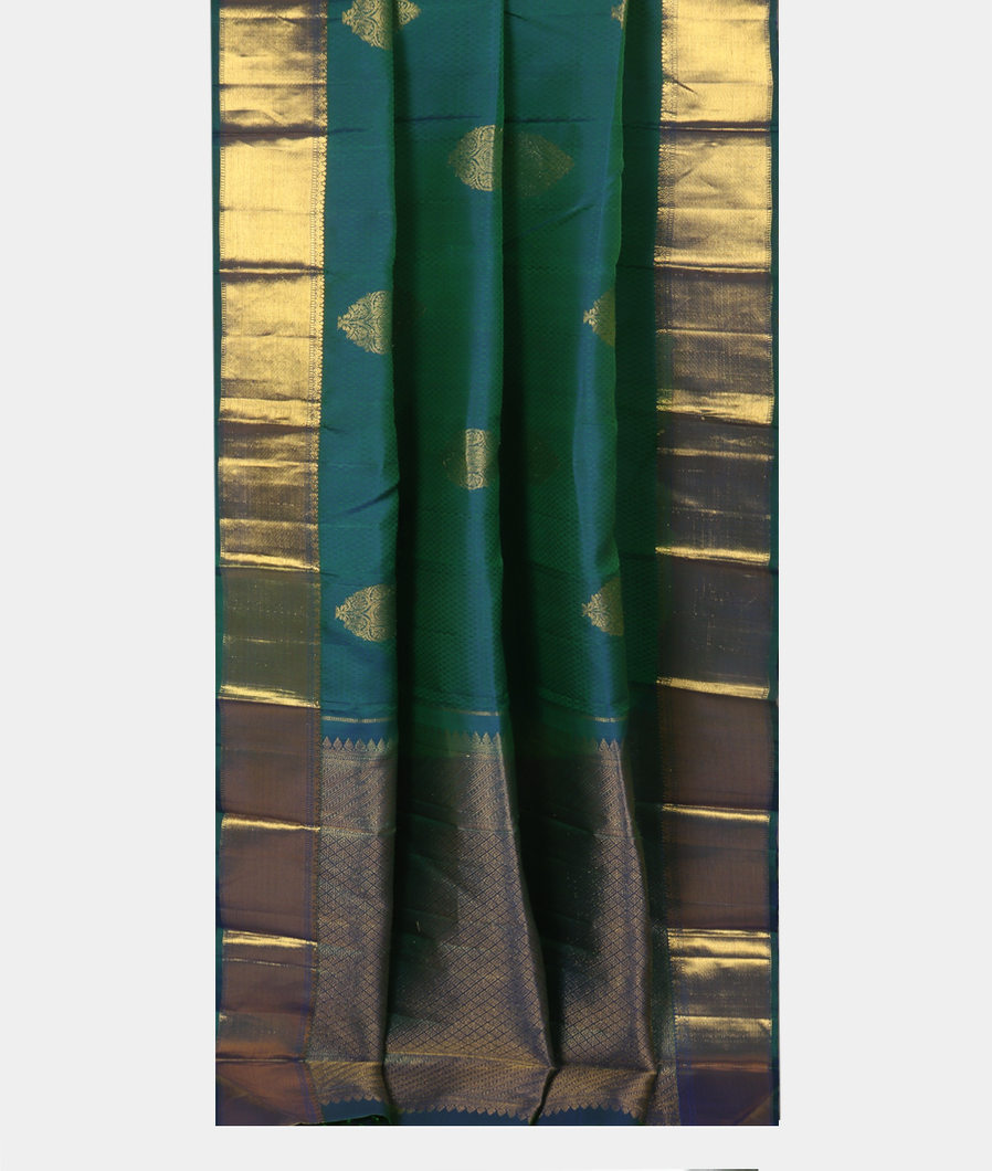 Peacock Blue Handwoven Kanjivaram Silk Saree T3609662