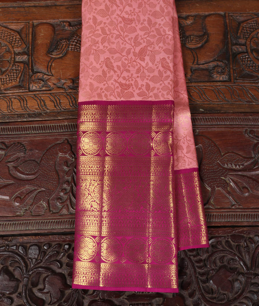 Pink Handwoven Kanjivaram Silk Saree T331295-image