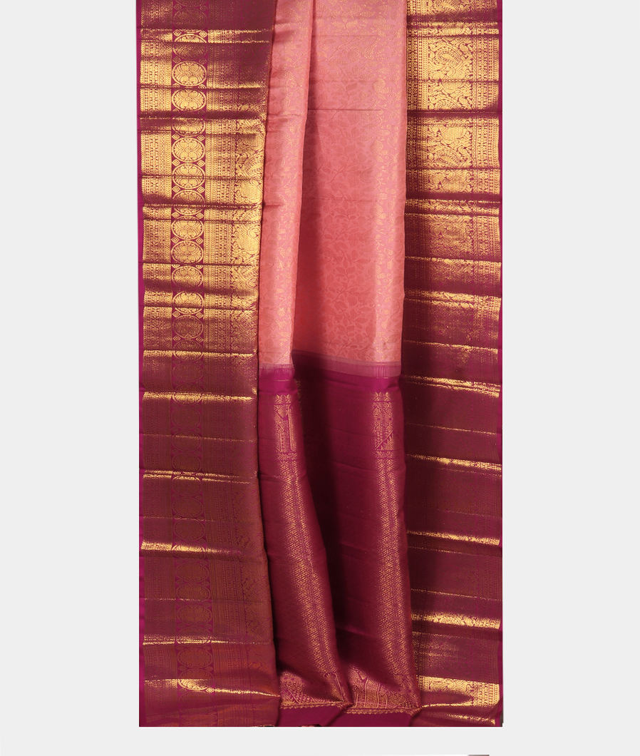 Pink Handwoven Kanjivaram Silk Saree T3312952