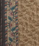 Light Khaki Kora Organza Embroidery Saree T3739433