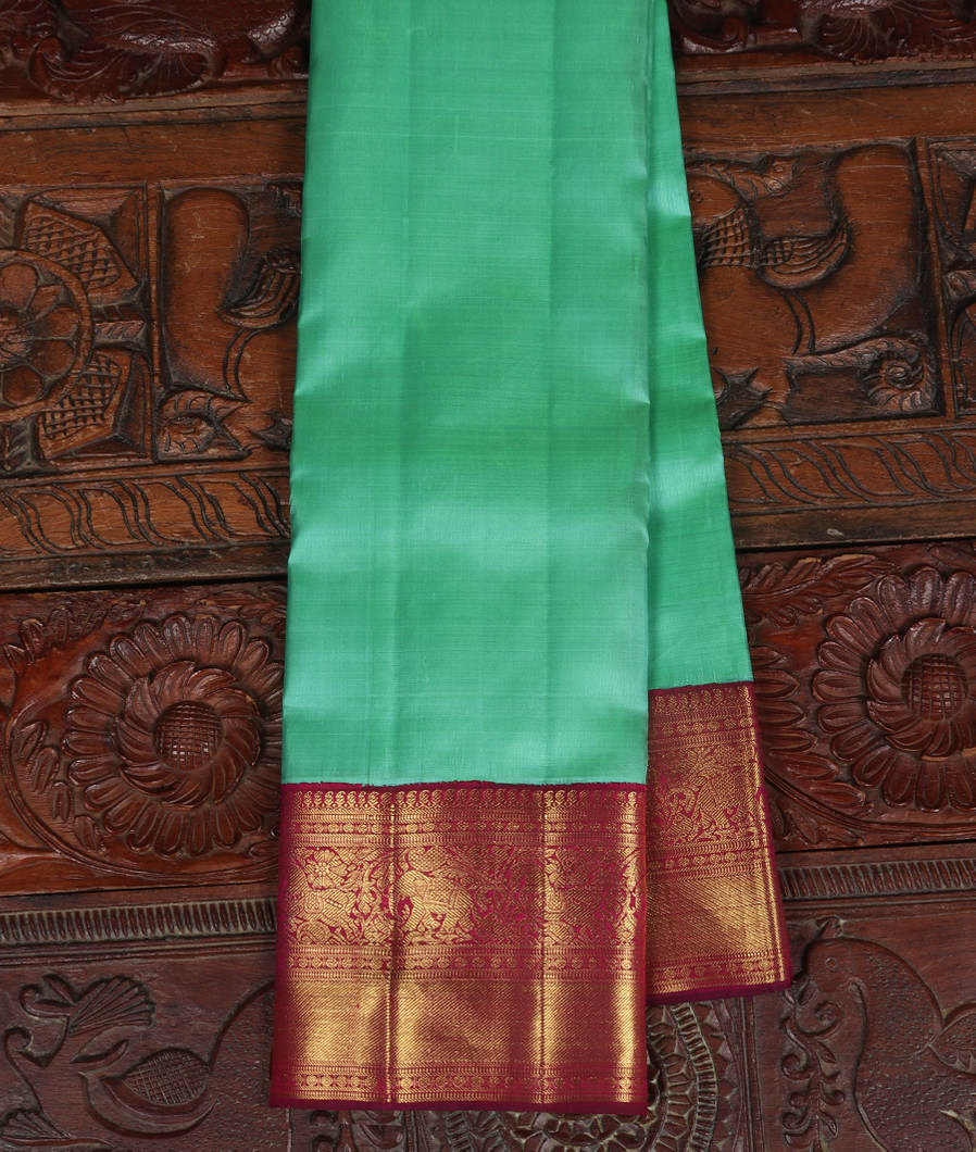 Green Handwoven Kanjivaram Silk Saree T349232-image