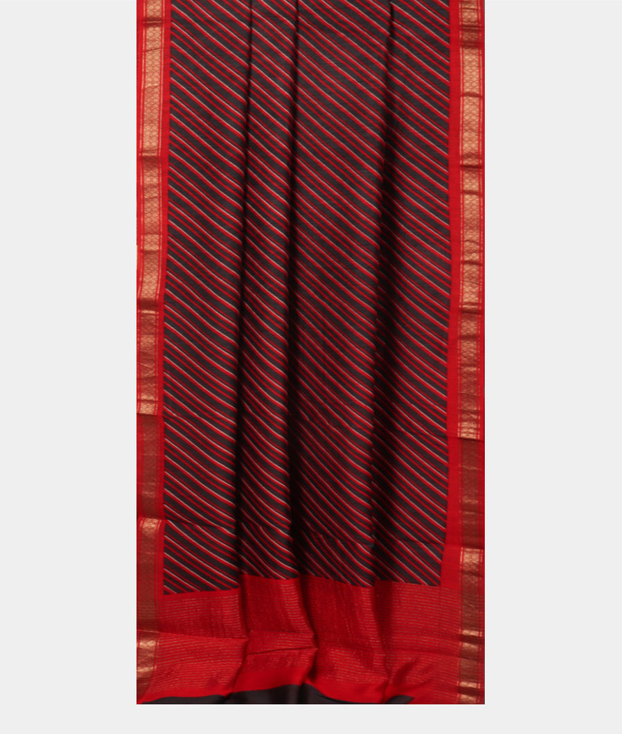 Red and Grey Soft Tussar Printed Saree T2628552