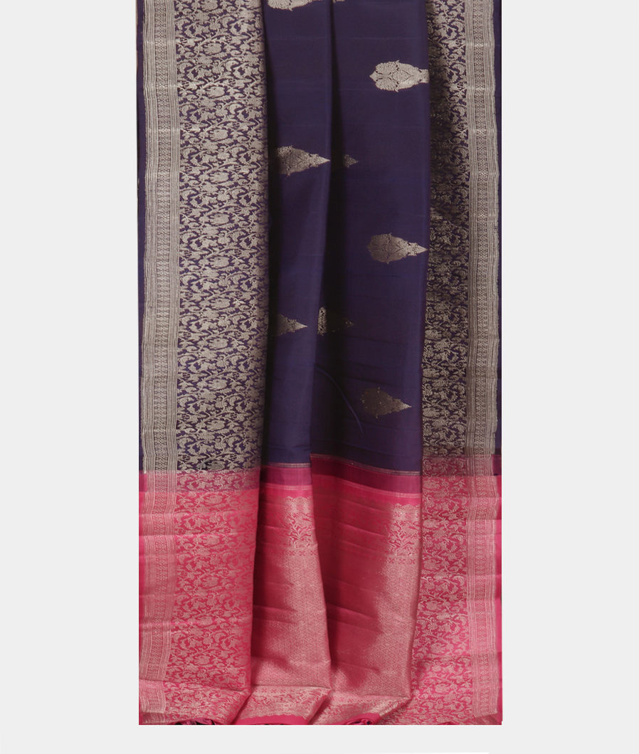 Purple Handwoven Kanjivaram Silk Saree T3677112