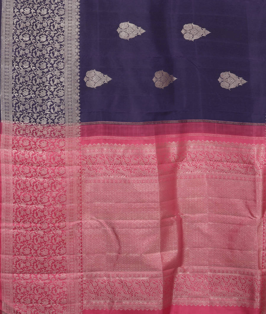 Purple Handwoven Kanjivaram Silk Saree T3677114