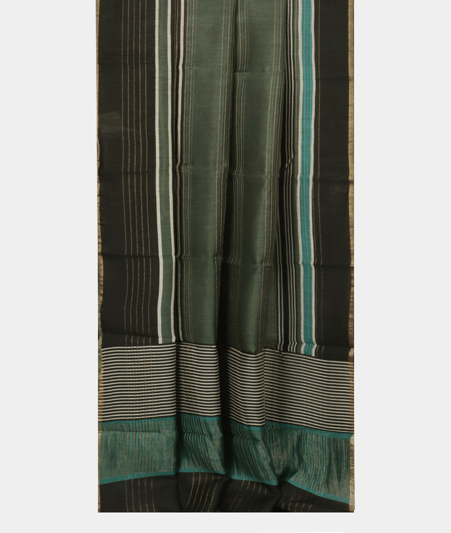 Green Tussar Printed Saree T2628492
