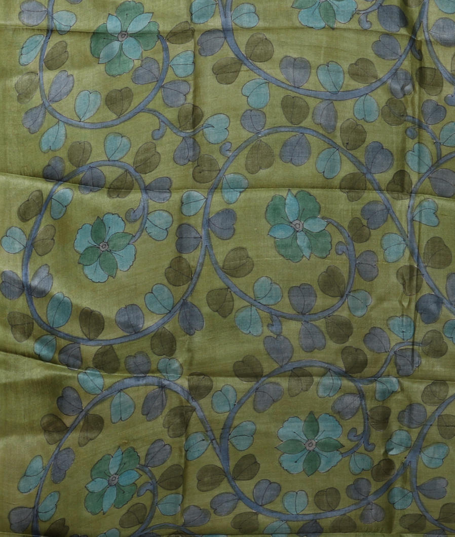 Dark Grey Tussar Printed Saree T3738723