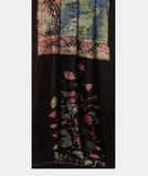Black Batik Printed Silk Saree T3711052