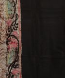 Black Batik Printed Silk Saree T3711053