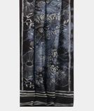 Black And Blue Batik Printed Silk Saree T3711162