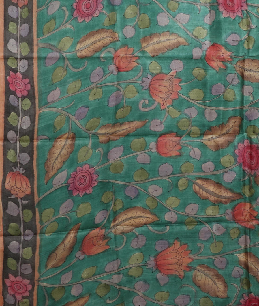 Light Brown Tussar Printed Saree T3738703