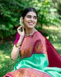Aqua Green Handwoven Kanjivaram Silk Saree T3614723