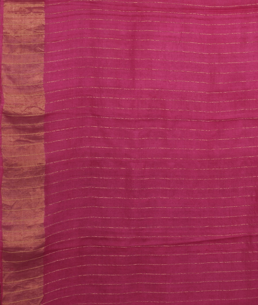 Pink Tussar Printed Saree T3634083