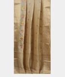 Beige Linen Embroidery Saree T3684132